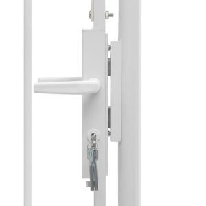 Solution élégante de treillis et de portail de clôture pour porte de jardin en acier blanc de 39.4 po x 78.7 po - Product Image 4