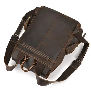 Luxury Waterproof Leather Laptop Bag Anti-Theft Vintage Travel Rucksack Genuine Leather Multi-Pocket LBP-0434 - Product Image 5