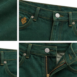 Jeans en denim coupe droite taille mi-haute pour hommes, noirs et bleus, design buggy personnalisé, vente en gros - Product Image 3