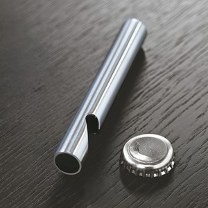 Stainless Steel <b>Bottle</b> Opener With Cap Catcher Portable 2 In 1 Design Simple Round Shape - Product Image 1