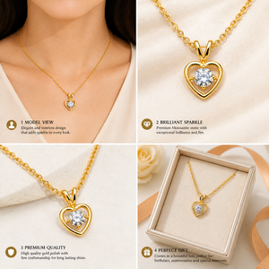 Collar con Colgante de Corazón de Plata de Ley 925 Chapado en Oro de 14K, Corte Brillante, Joyería Fina para Mujer, Rakshita, Venta al Por Mayor - Product Image 4