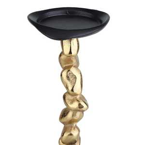Trendy <b>Black</b> Gold Silver Aluminum Twisted <b>Candlestick</b> Holder for Home Decoration Religious Use Durable Handmade Eco-Friendly - Product Image 2