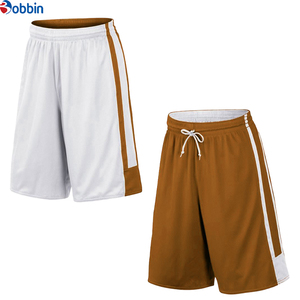 Bobbin <b>Men's</b> Quick Dry Sports <b>Shorts</b> White <b>Brown</b> Side Stripe Drawstring Elastic Waist Bermuda Length Solid Pattern Sporty Style - Product Image 1