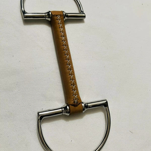 Mors de cheval western avec embout en cuir, anneau en D en métal argenté, équipement d'équitation, mors de bride pour cheval western - Product Image 6