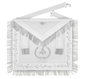 Delantal de Maestro Masón de la Logia Azul - Delantal de Maestro Masón Personalizable con Borde de Hilo Blanco y Corona, Cuero Genuino, Envío Rápido, MOQ - Product Image 1