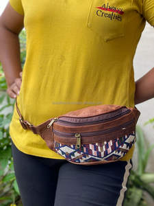 Designer Fashion Luxury Sports Waist Bum Bag Jacquard Kilim Leather Hip Pocket Belt Lady <b>Chest</b> Waist Bag Fanny Pack for Women's - Product Image 2