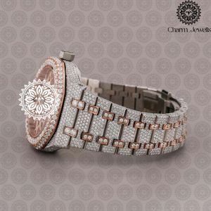 Montre de luxe Charm Jewells en acier inoxydable, boîtier de 40 mm, cadran en verre, mouvement mécanique analogique, bracelet tendance pour homme, date automatique, étanche - Product Image 3