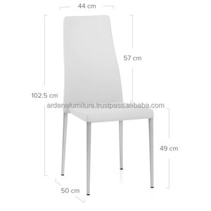 Chaises de Salle à Manger Empilables Confortables Style Scandinave Moderne en Métal Teck pour Restaurant Salle à Manger Villa Banquet Home Bar - Product Image 6