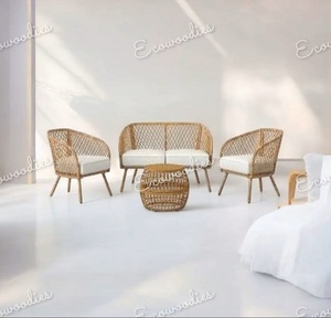 Conjunto de Sillas de Jardín de Mimbre Hechas a Mano de Estilo Vintage con Mesa, Muebles de Exterior, Sofá de Jardín, Silla de Café, Conjunto de Restaurante - Product Image 5