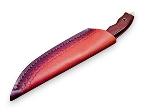 Cuchillo EDC de hoja fija personalizado Nordic Forge, mango de palisandro, funda de cuero, OEM personalizable, hoja completa de acero 12c27, industrial - Product Image 5