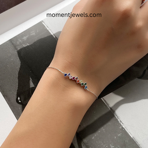 Rainbow Zircon Chain Link <b>Bracelet</b> Gold Plated 925 Sterling Silver Adjustable Charm <b>Bracelet</b> for Women Gift Party - Product Image 4