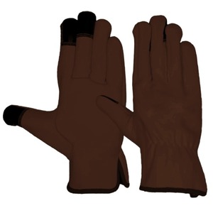 White Leather Driving <b>Gloves</b> Full Finger <b>Red</b> Trim Unisex All Seasons - Product Image 5