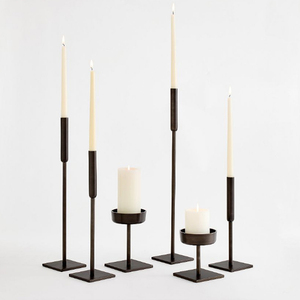Portavelas de hierro negro mate en oferta para decoración navideña - Product Image 2