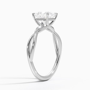 BOJ <b>Ring</b> 014 Princess Cut 925 <b>Silver</b> Ayla Twist <b>Solitaire</b> <b>Ring</b> Engagement <b>Ring</b> GRA Certified 2ct D Color VVS1 Moissanite <b>Ring</b> - Product Image 2