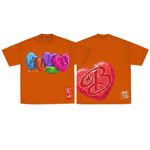 T-shirt pour homme avec imprimé à motifs unis, col rond, manches courtes, coupe classique, 100% coton tricoté - Product Image 6