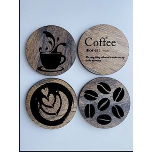 Durable MDF Laser-Etched Coasters with Finely Carved Patterns for Home Decor and <b>Table</b> <b>Protection</b> Premium Promotional Item - Product Image 5