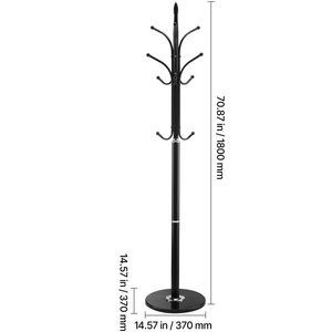 Free Standing Coat Rack with 6 Hooks Stable Marble Base Freestanding Hall Entryway Coat <b>Tree</b> <b>Stand</b> - Product Image 2