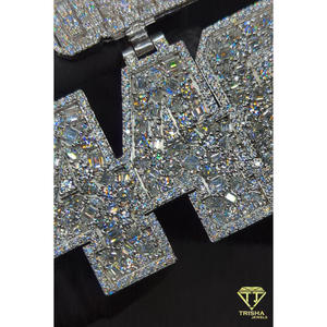 Colgante premium con número y letra "448" con diamante Moissanite VVS en plata de ley 925, joyería personalizada de Trisha Jewels - Product Image 6
