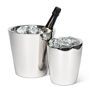Seau à glace en métal argenté avec poignée latérale, refroidisseur de boissons et de vin pour hôtels, fêtes et bars - Product Image 4