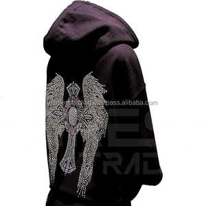 เสื้อฮู้ดสตรีทแวร์ประดับคริสตัลรุ่นใหม่ล่าสุด ดีไซน์ทันสมัย ผ้าไม่ยับ ระบายอากาศได้ดี โลโก้ด้านหน้าปรับแต่งได้ เสื้อสเวตเชิ้ตผู้หญิง คอลเลคชั่น 2025 - Product Image 4
