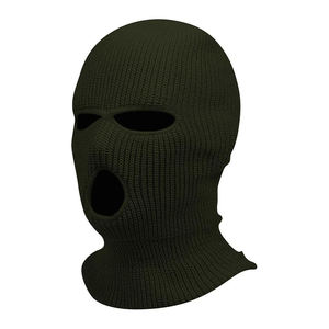 Pasamontañas de punto unisex con 3 orificios, cubrecara transpirable, impermeable, cortavientos y ajustable, gorro tipo bandit para adulto - Product Image 1