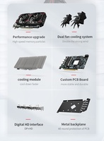 Komponen Perangkat Keras Sistem Internal Komputer Desktop Dual Fan 256Bit, Bagian PC Gaming, Kartu Video