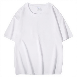T-shirt en coton blanc pour homme, manches courtes, col rond, coupe classique, décontracté, respirant, jersey tricoté, couleur unie - Product Image 2