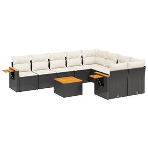 Conjunto de Sofás de Jardín en Blanco Crema y Negro - Product Image 2