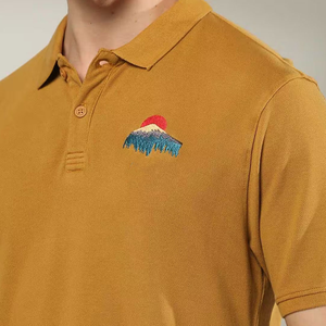 Camisas de Lona 100% Algodón para Hombre, Bordadas, Manga Corta, Cuello en Contraste, Secado Rápido, Estilo Casual, Alta Calidad - Product Image 4