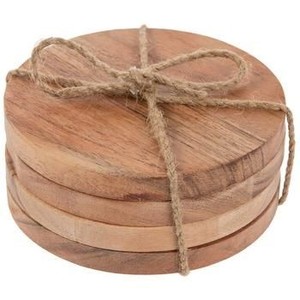 Posavasos de madera 100% de alta calidad, redondos, de acacia, para mesa de café, mesa de comedor, posavasos de madera a bajo precio. - Product Image 2