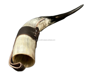 Porte-laiterie poli de style corne de Viking Poli Design d'animaux nautiques Décoration Porte-cuir Corne à boire - Product Image 3