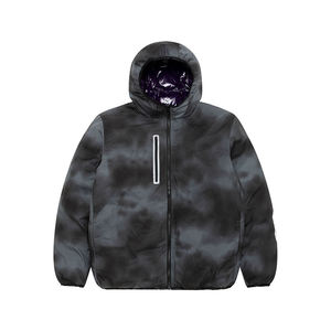 Custom Puffer Men's Women's Black Casual <b>Winter</b> Clothing Woven <b>Coat</b> Hooded Quilted Shiny Reversible Front Letter <b>Thick</b> - Product Image 5