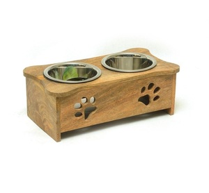Comedero de Madera Ecológico Personalizado para Perros Pequeños y Medianos y Gatos, para Pedidos al por Mayor - Product Image 1