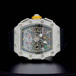 Classic Round Moissanite Quartz <b>Watch</b> Glass Crystal Bright Gem Dial with Comfortable Band for Office Home and Evening Wear - Product Image 1