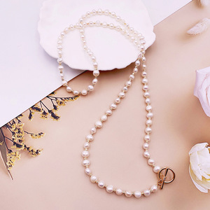 Collier haut de gamme automne-hiver avec perles d'eau douce, design unique, boucle OT, chaîne de pull simple, élégante extension - Product Image 2