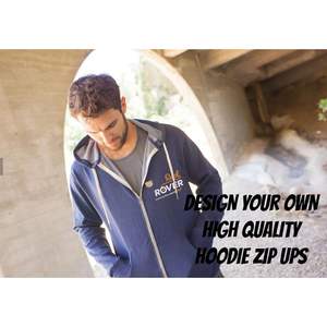 Sweat à capuche unisexe personnalisable Prm90htz avec broderie de logo haut de gamme, fermeture éclair, multicolores, tailles XS à XXL - Product Image 5