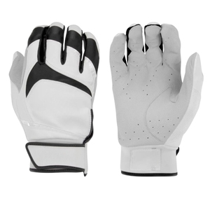 Gants de frappeur personnalisés légers en Spandex/Polyester blancs et noirs pour droitiers, adultes, paires, pour baseball et softball - Product Image 1