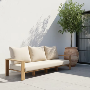 Canapé d'extérieur Luci 2 places, fabriqué en teck indonésien pour les distributeurs de meubles mondiaux, avec des prix d'exportation compétitifs - Product Image 1