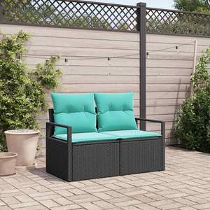 Divano da Giardino in Polyrattan 47.24 X 24.41 X 27.17 Pollici con Cuscini - Product Image 1