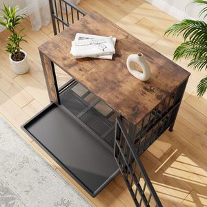 Cuccia per Cani in Legno da 83 cm con 2 Porte Scorrevoli in Ferro Spesso, Arredamento Decorativo per Animali Domestici, Elegante Cuccia Integrata - Product Image 3