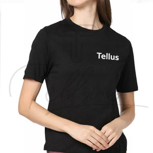Camisetas de Mujer de Algodón, Lisas, de Lujo, Camiseta de Manga Corta para Mujer - Product Image 1