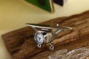 Aeroplane Miniature Table <b>Clock</b> Paper Weight Vintage Analog <b>Desk</b> <b>Clock</b> Roman Numerals Home Office Corporate Gift - Product Image 4