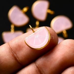 Pink Chalcedony Orange Fruit Carved Gemstone <b>Charm</b> Pendant 14x10MM Gold Vermeil Healing Crystal Jewelry Chalcedony Pendant Bulk - Product Image 4
