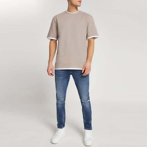 Ropa para Hombre, Camiseta de Cuello Redondo, Estilo Urbano, Personalizada, de Algodón Grueso de 230g, Transpirable, con Bordado y Estampado - Product Image 4