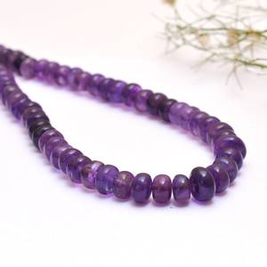 Natural Purple Amethyst Smooth Rondelle Gemstone <b>Beads</b> 5-8mm Loose <b>Beads</b> For Jewelry Making Wholesale Amethyst Stone For Earring - Product Image 3