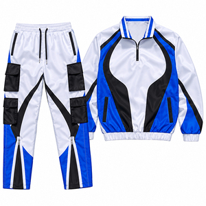ชุดเซ็ตไนลอนสำหรับผู้ชาย เสื้อผ้าสตรีทแวร์ ชุดเซ็ตไนลอนกันลม ชุดเซ็ต 2 ชิ้น เสื้อผ้าสตรีทแวร์ ชุดไนลอน - Product Image 4