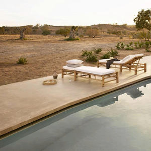 Single <b>Height</b> <b>Adjustable</b> Lightweight Aluminum Frame Sun Lounger Side <b>Table</b> Set Cushions Eco-Friendly UV Resistant Park Villa - Product Image 4