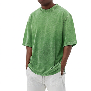 Camiseta Casual Oversize de Manga Corta con Cuello Redondo para Hombre, 100% Algodón Tejido, con Logotipo Frontal y Patrón Tie-Dye a Rayas, Transpirable, Marca Oem Sunfade - Product Image 2