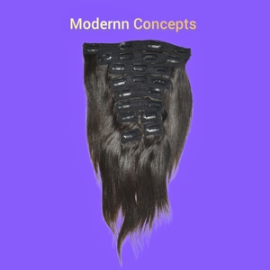 Extensiones de Cabello Humano Natural Virgen Negro Crudo Barato 100% Sin Procesar Indio de 8 a 36 Pulgadas con Clip Liso de Templo - Product Image 6