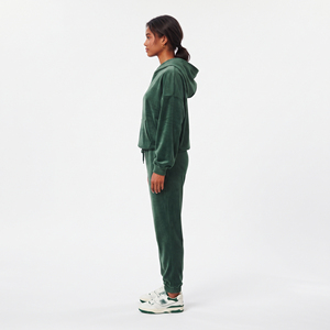 Survêtement en velours pour femme, coupe ample et décontractée, manches longues, 100 % coton molletonné, cordon de serrage, taille mi-haute, idéal pour l'hiver - Product Image 5